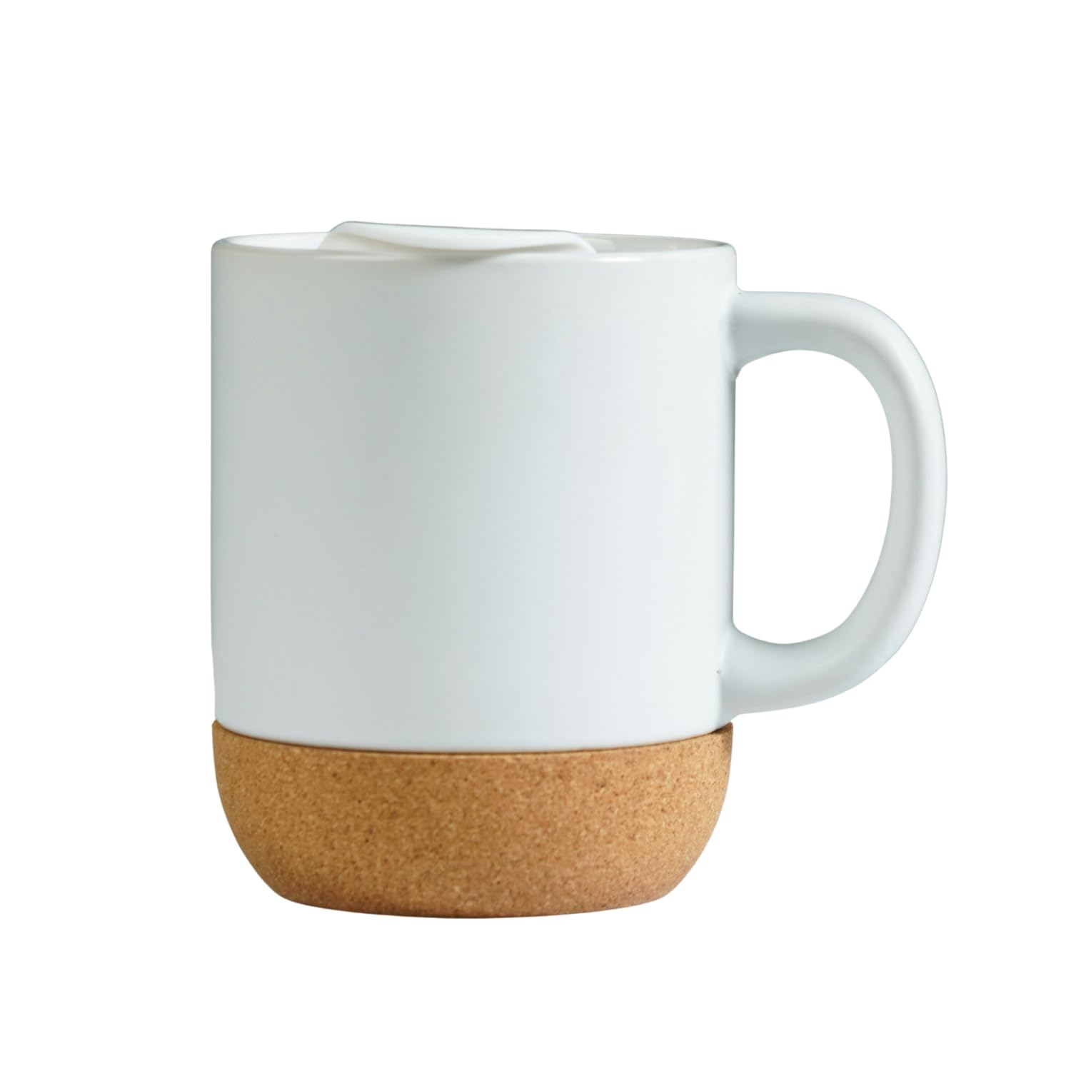 White Ceramic Coffee Mug with Cork Base