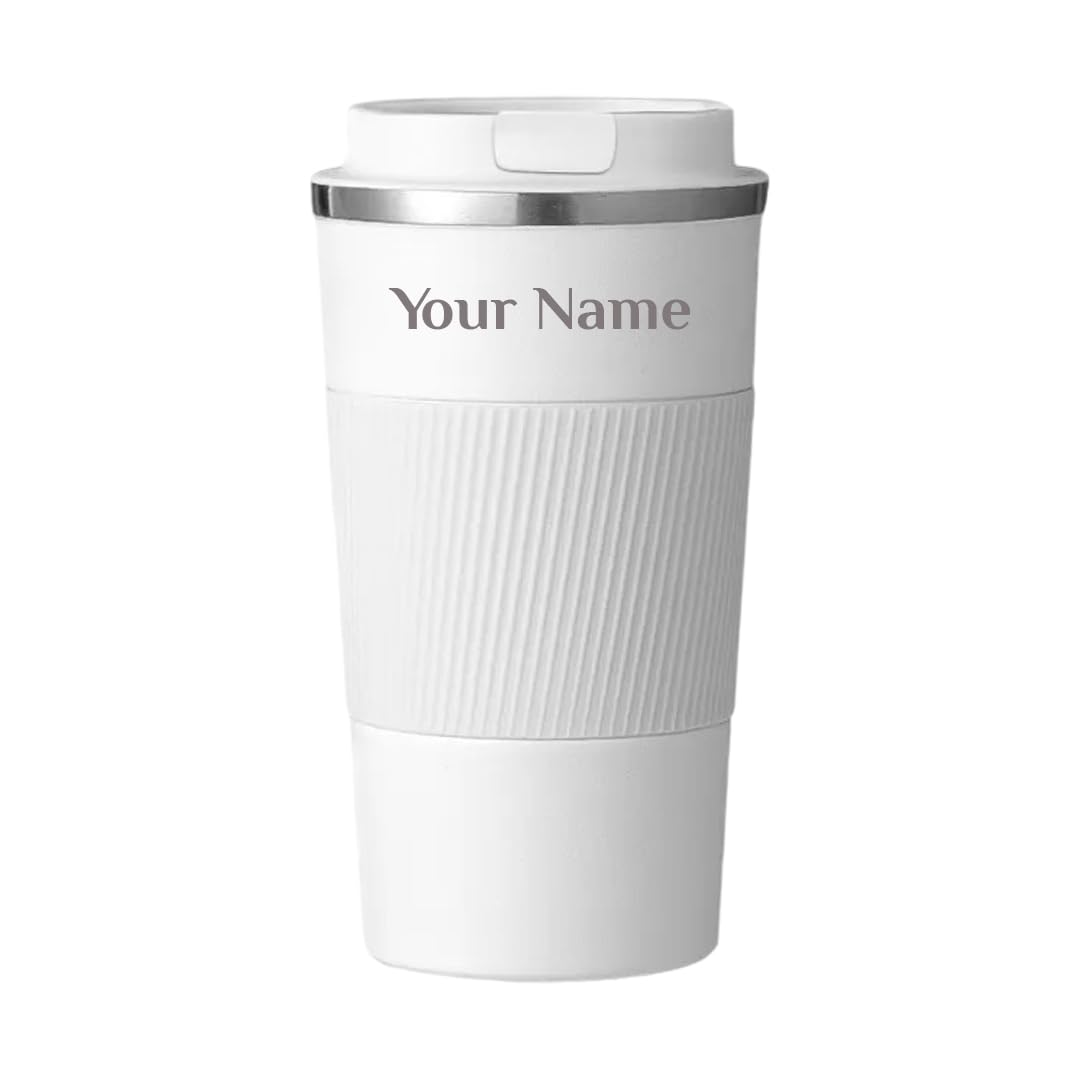 White Insulated Stainless Steel Coffee Tea Tumbler