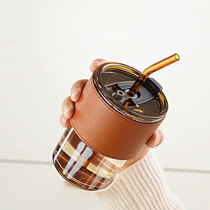 Sipper Tumbler with Leather Sleeve
