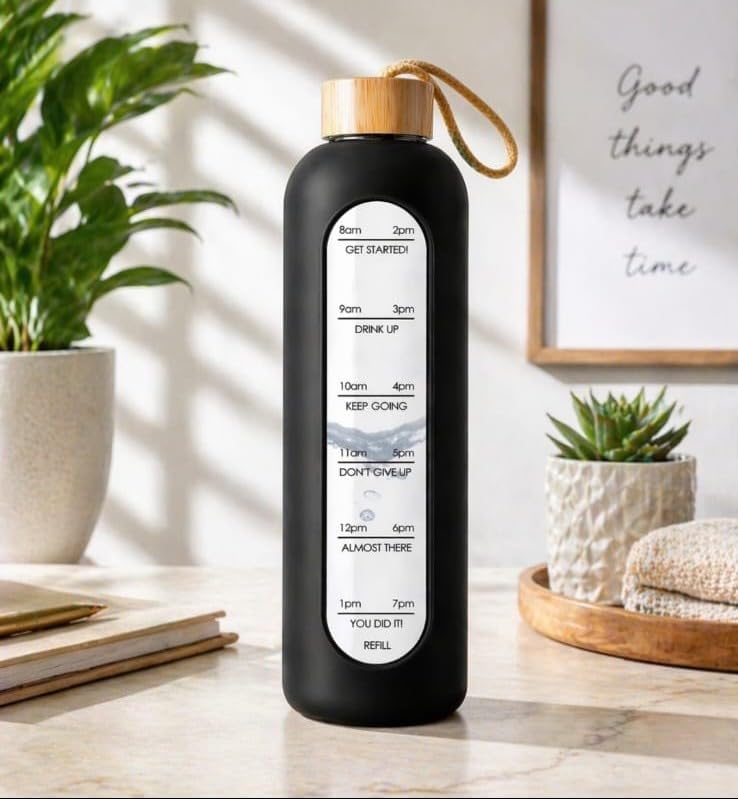 Protective Silicone Cover Borosilicate Glass Airtight, Leak-Proof Bamboo